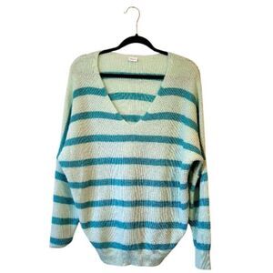 Lascana Women's Sea Foam Striped Over Sized Sweater Size US 4/6